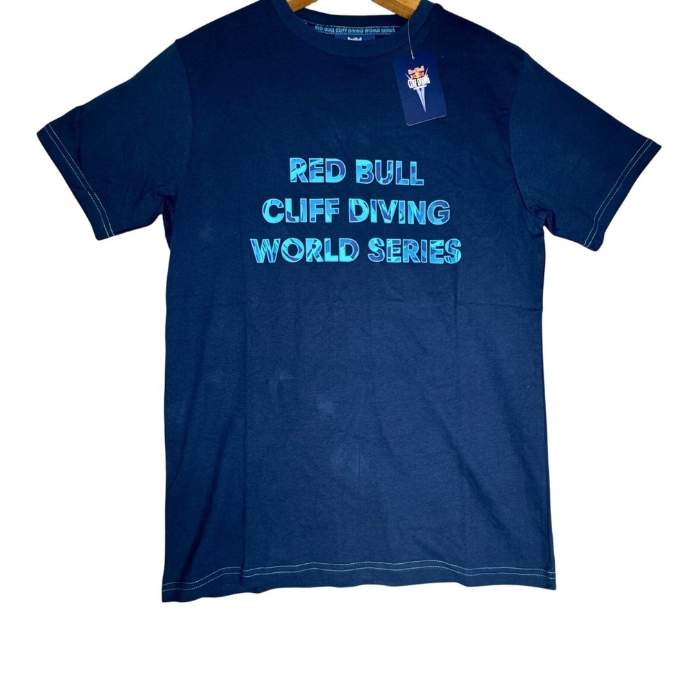 Red Bull Cliff Diving World Series Splash T-Shirt Mens Small Navy Blue NWT